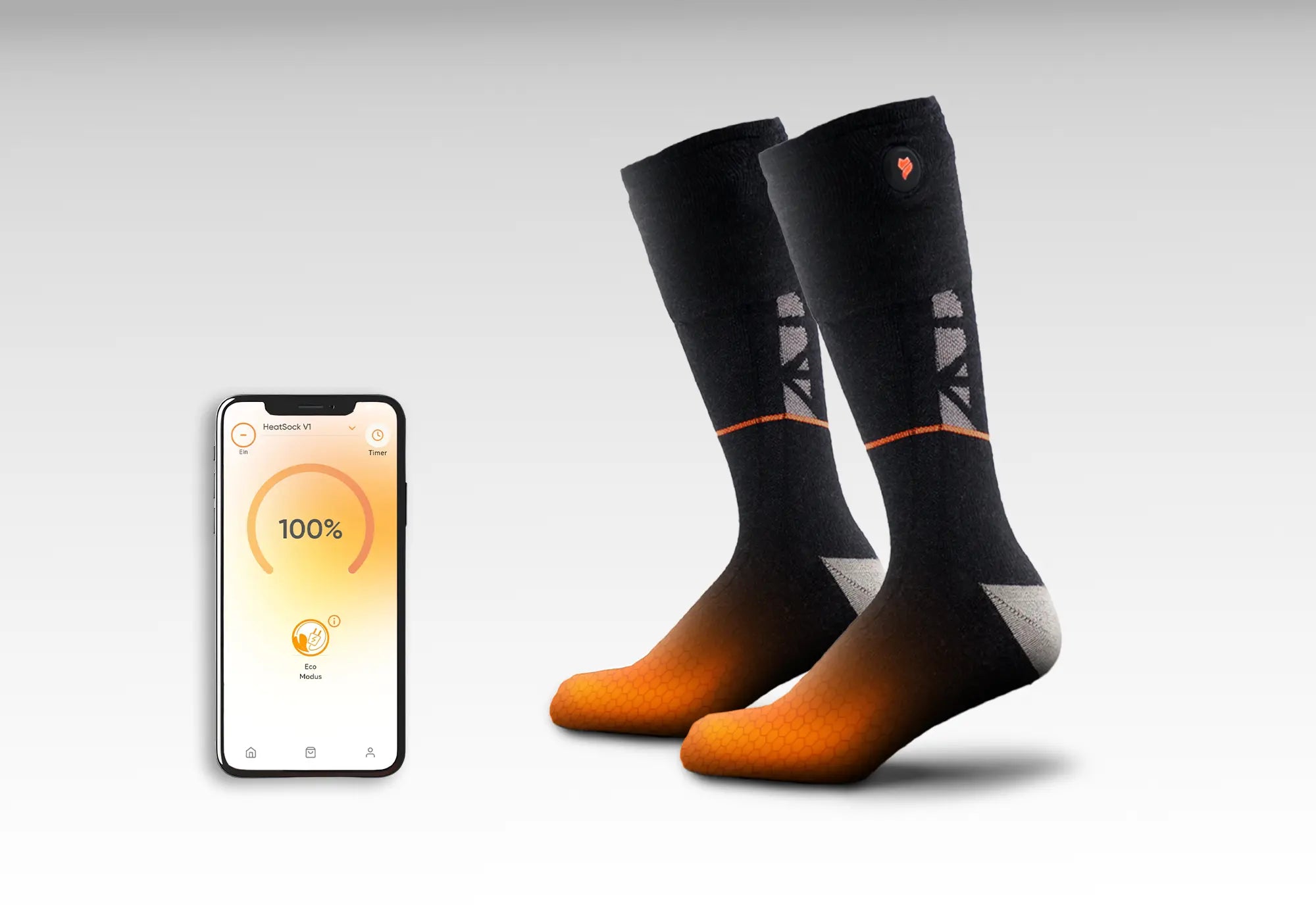 Beheizbare Socken Mit App Steuerung - 8000mAh Für Kalte Wintertage